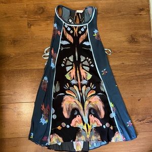 Free People. Blue, multi color floral dress. Size XS.